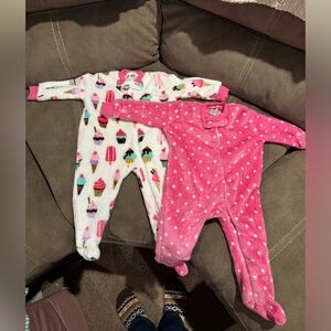Baby girl plush sleepers 3-6 month